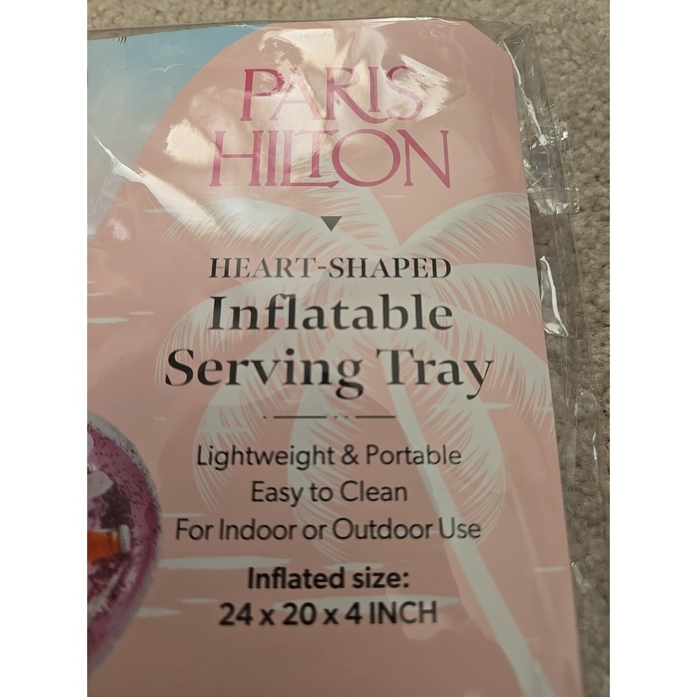 Paris Hilton Inflatable Heart Shaped Drink Holders Lightweight & Portable NEW - Picture 4 of 4